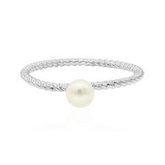 Zilveren ring met een zoetwater kweekparel