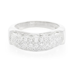 Zilveren ring met witte saffieren