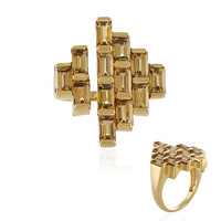 Zilveren ring met Gele Zirkonen