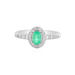 Zilveren ring met een Columbiaanse smaragd