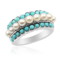 Zilveren ring met zoetwater kweekparels (Anne Bever)