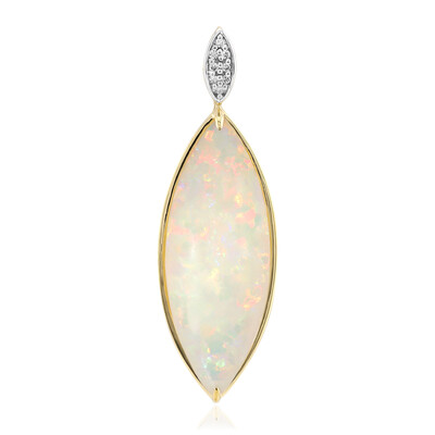 Gouden hanger met een Braziliaanse witte opaal