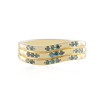 Zilveren ring met I2 Blauwe Diamanten