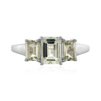 Zilveren ring met een groene amethist