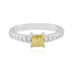 Zilveren ring met een Gele Madagaskar Saffier