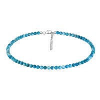 Zilveren halsketting met neon blauwe apatieten