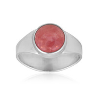 Zilveren ring met een rhodochrosiet (Bali Barong)