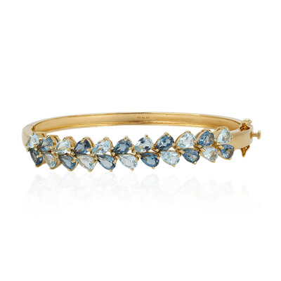 Zilveren armband met hemel-blauwe topaasstenen