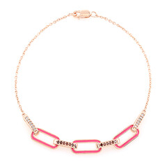 Zilveren armband met I4 Rode Diamanten