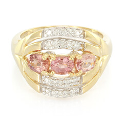 Gouden ring met Onverhitte Padparadscha Saffieren (AMAYANI)
