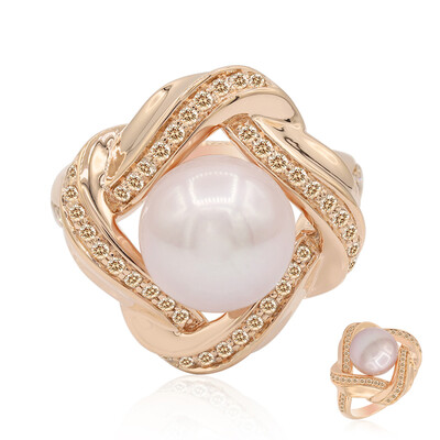 Gouden ring met een koninklijke roze Ming parel (TPC)