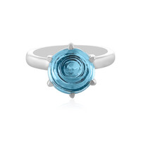 Zilveren ring met een hemel-blauwe topaas