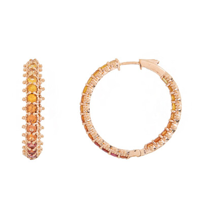 Zilveren oorbellen met oranje saffieren (Dallas Prince Designs)