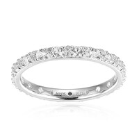 Zilveren ring met witte topaasstenen