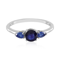 Zilveren ring met een Madagaskar Blauwe Saffier