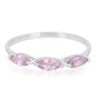 Zilveren ring met Onverhitte Purper Saffieren