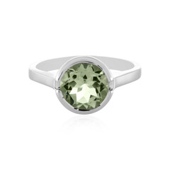 Zilveren ring met een groene amethist