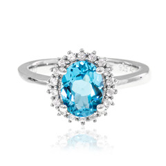 Zilveren ring met een Marambaia-topaas