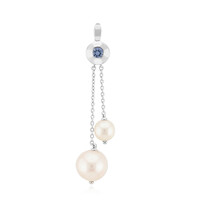 Zilveren hanger met een Witte zoetwater kweekparel (Michelle Albala)