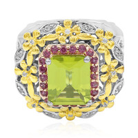 Zilveren ring met een peridoot (Dallas Prince Designs)