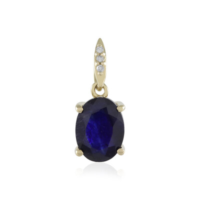 Gouden hanger met een Madagaskar Blauwe Saffier