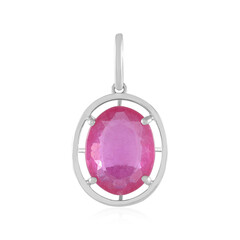 Platina hanger met een Madagaskar Roze Saffier