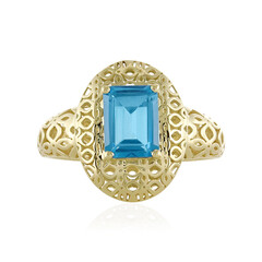 Gouden ring met een Zwitsers-blauwe topaas (Ornaments by de Melo)