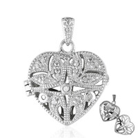 Zilveren hanger met een PK (I) Diamant