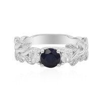 Zilveren ring met een blauwe saffier