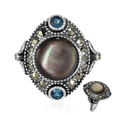 Zilveren ring met een parelmoer (Annette classic)