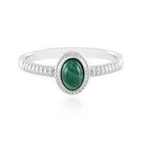 Zilveren ring met een Malachiet