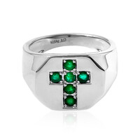 Zilveren ring met smaragden