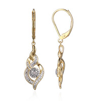 Messingen oorbellen met I3 (I) Diamanten (Juwelo Style)