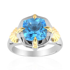 Zilveren ring met een Zwitsers-blauwe topaas (Remy Rotenier)