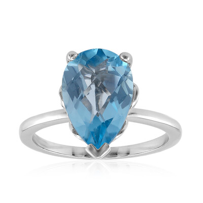 Zilveren ring met een hemel-blauwe topaas