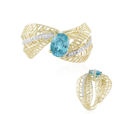 Gouden ring met een Ratanakiri zirkoon (Ornaments by de Melo)