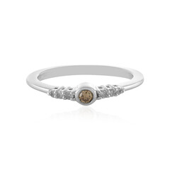 Zilveren ring met een Champagne Diamant PK1