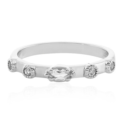 Zilveren ring met een witte topaas