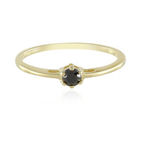 Zilveren ring met een zwarte diamant