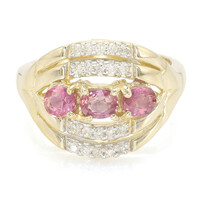Gouden ring met Onverhitte Padparadscha Saffieren