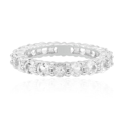 Zilveren ring met witte topaasstenen