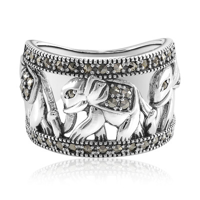 Zilveren ring met marcasieten