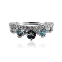 Zilveren ring met een Londen-blauwe topaas