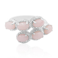 Zilveren ring met roze opalen