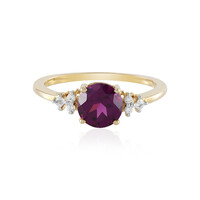 Gouden ring met een magenta granaat