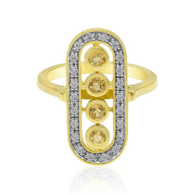 Zilveren ring met citrienstenen