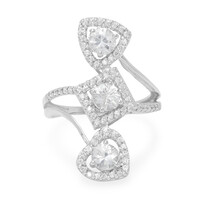 Zilveren ring met zirkonen