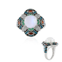 Zilveren ring met een regenboog maansteen (Adela Silber)