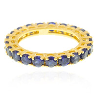 Zilveren ring met Madagaskar Blauwe Saffieren