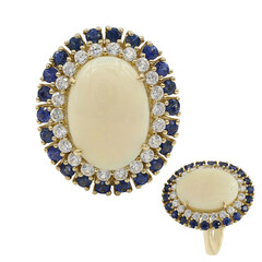 Gouden ring met een witte opaal